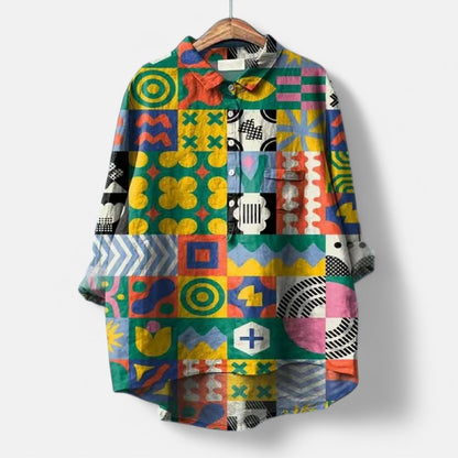Maira - Oversized blouse met hondenprint voor dames