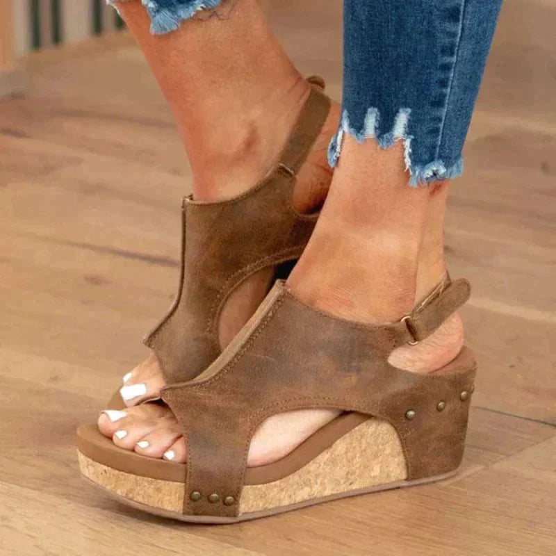 Danika - Dames sleehak sandalen met open teen