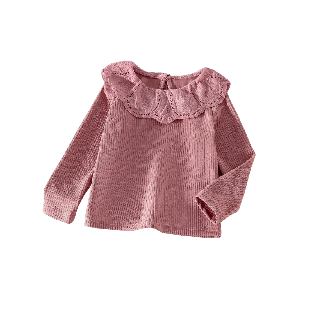 Luella - Kinder longsleeve top met kanten kraag