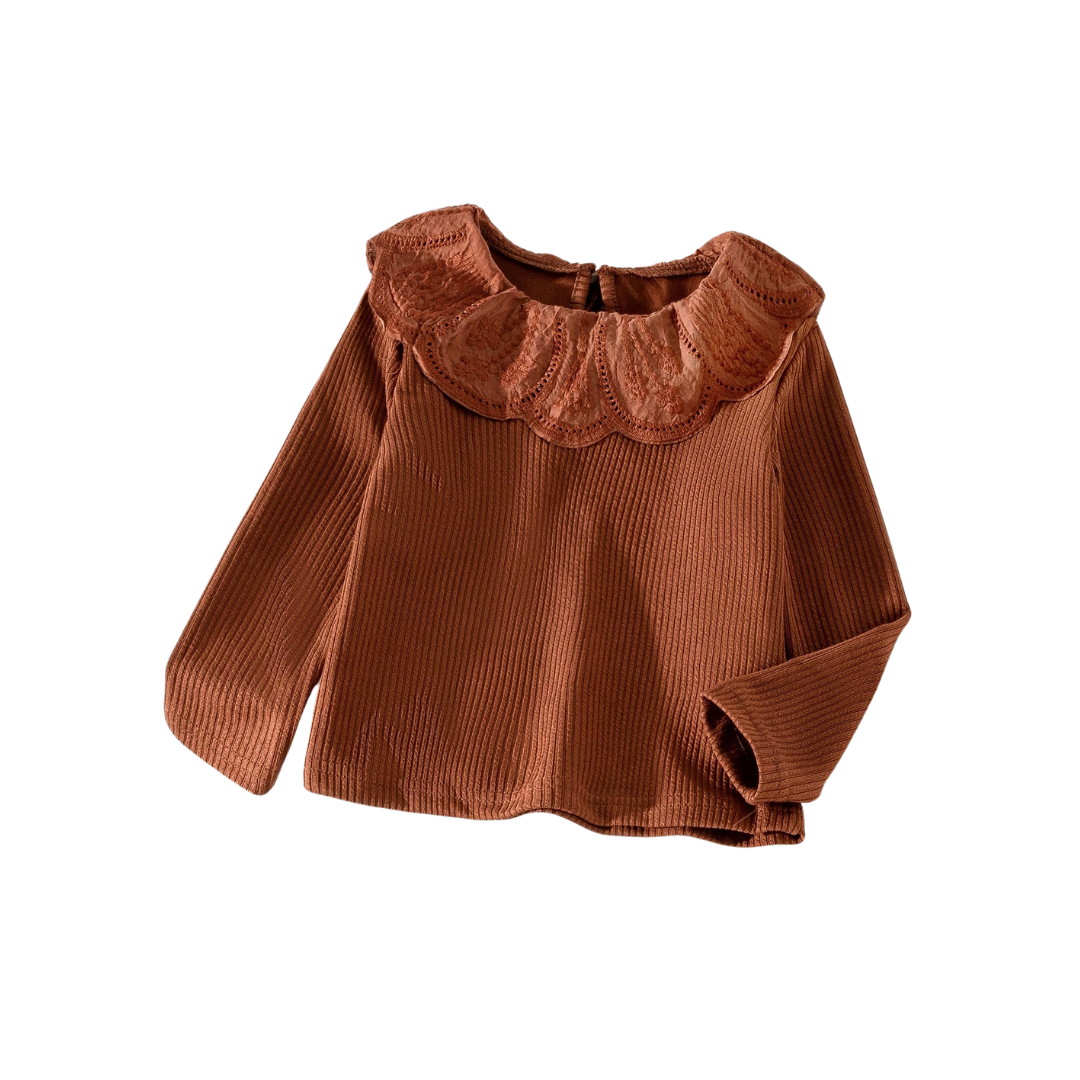 Luella - Kinder longsleeve top met kanten kraag