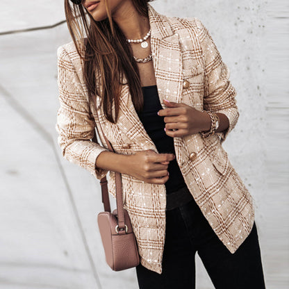 Blossom & Lace - Elegante blazer voor dames geruit patroon