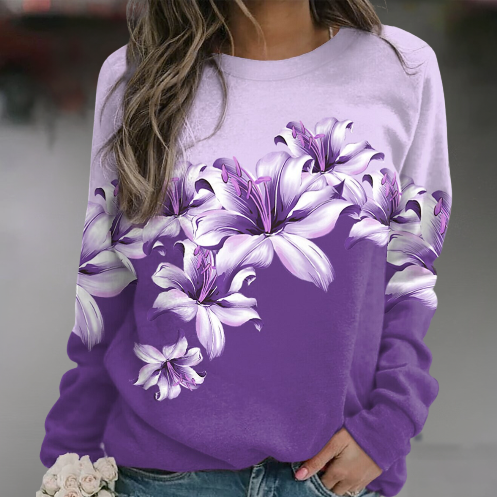 Jenely - Sweatshirt met bloemenprint voor dames