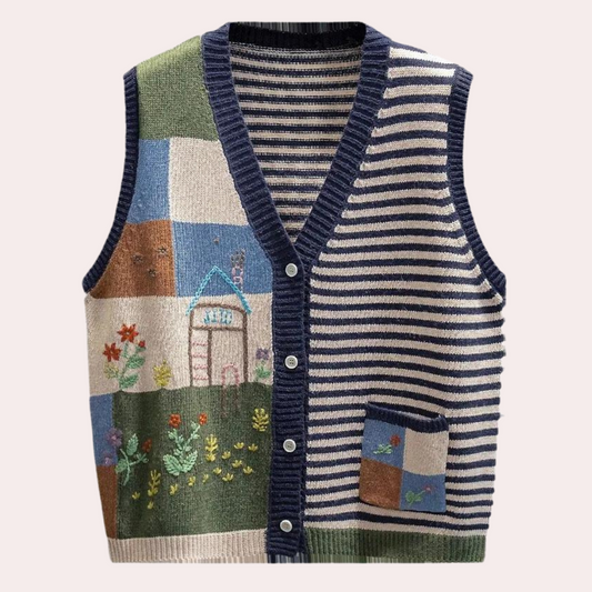 Lian - Gebreid vest met zak voor dames