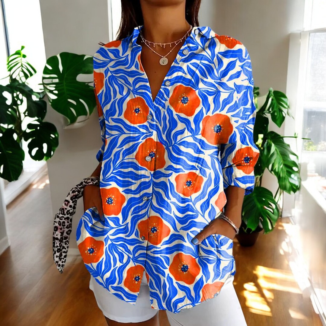 Liera - Dames blouse met doorknoopsluiting