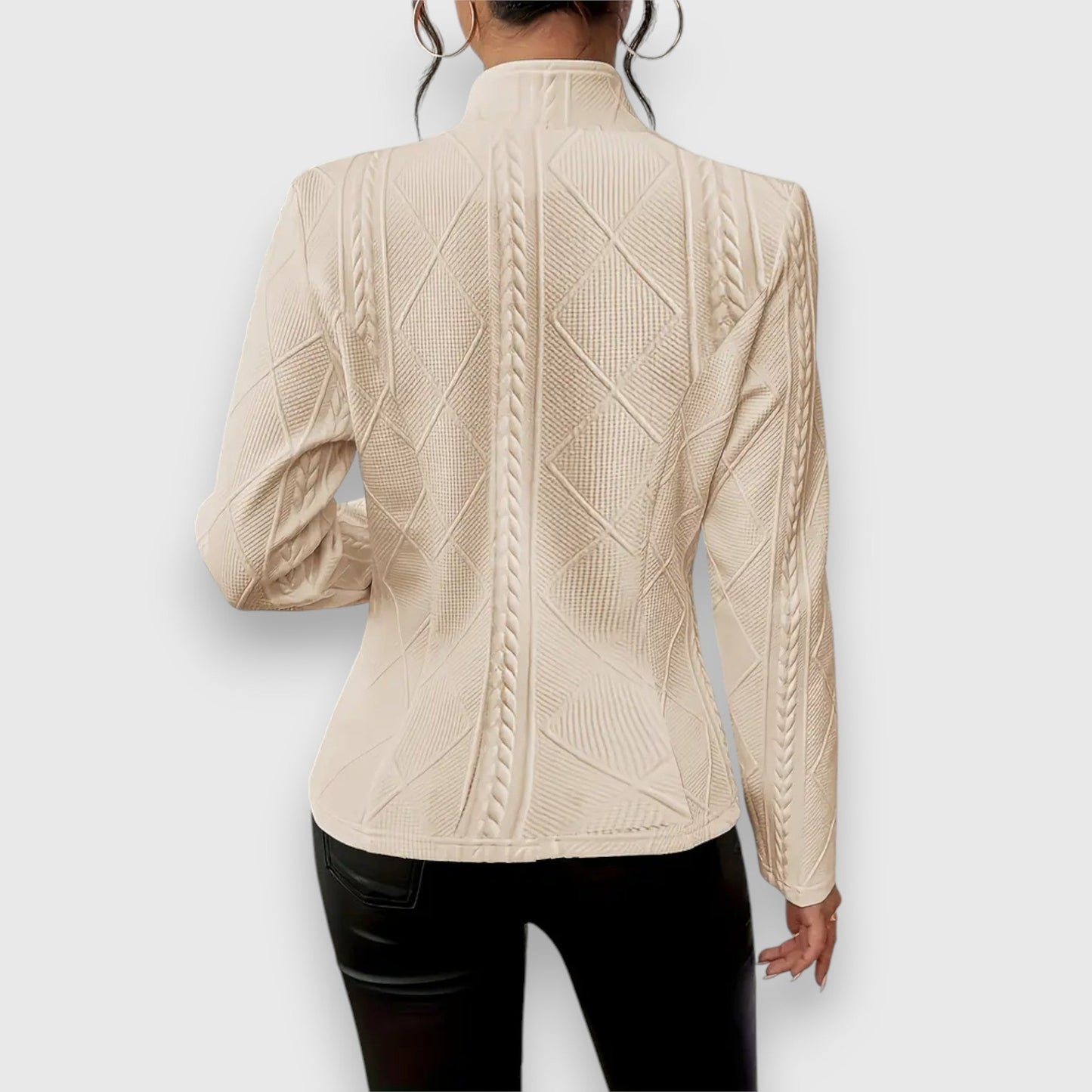 Dobrava - Getailleerde damesblazer met structuurpatroon