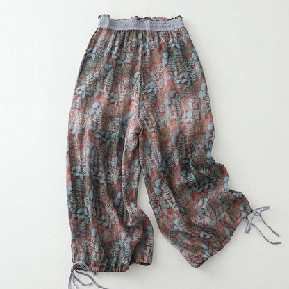 Zahra - Luchtige damesbroek met strikdetail en elastische taille