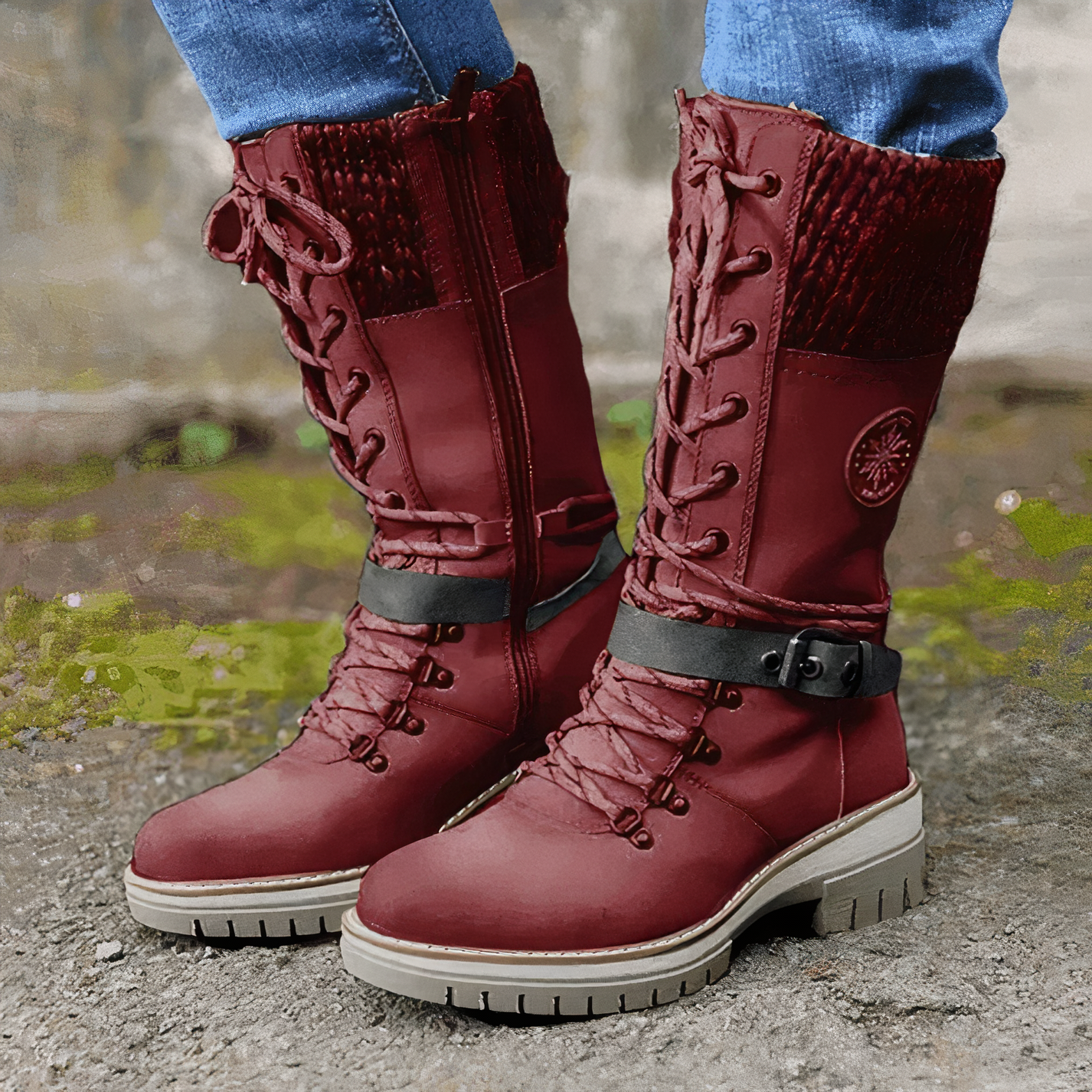 Jaya - Winterklaar veterlaarzen met antislip zool