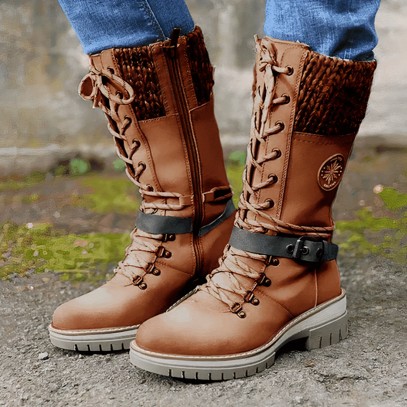 Jaya - Winterklaar veterlaarzen met antislip zool