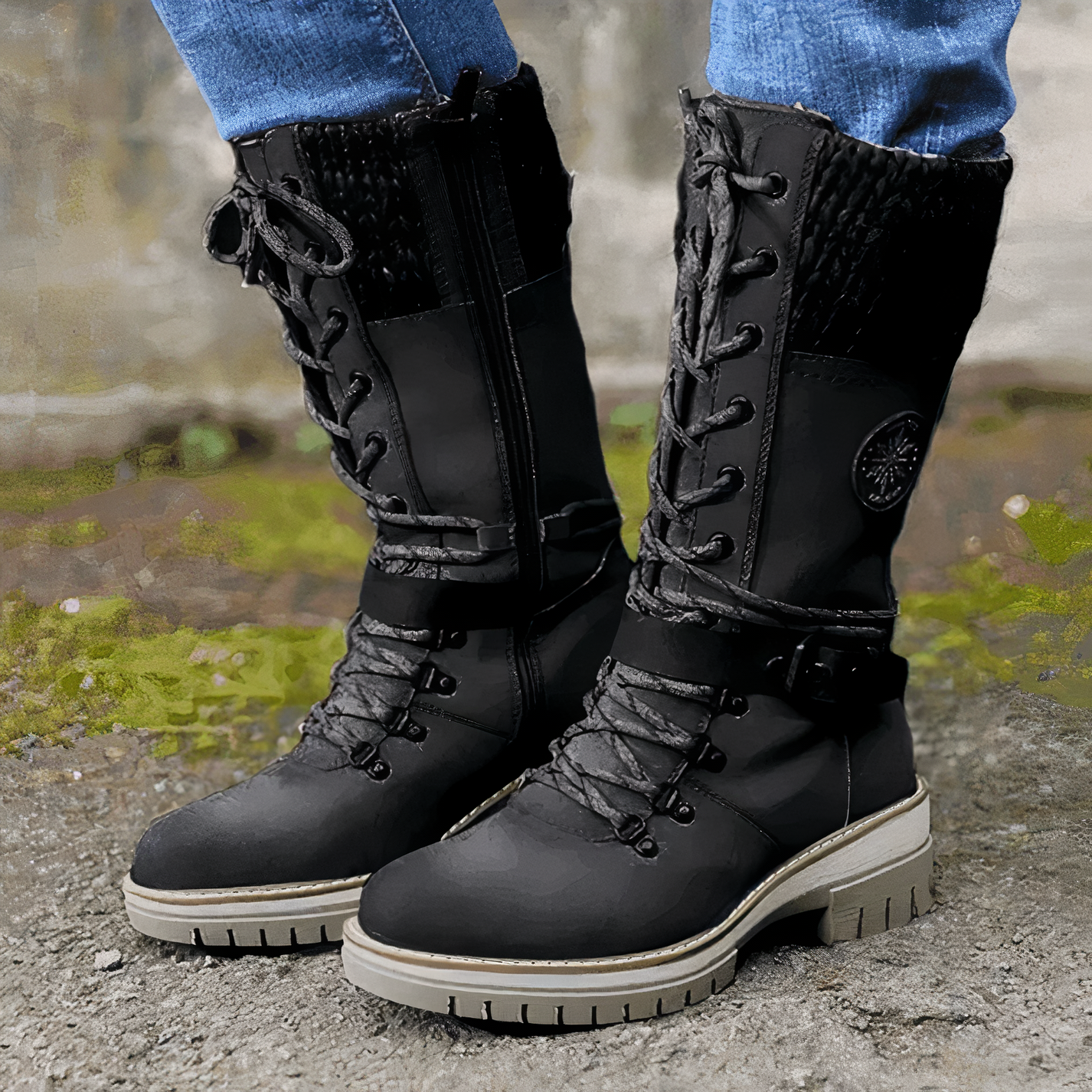 Jaya - Winterklaar veterlaarzen met antislip zool