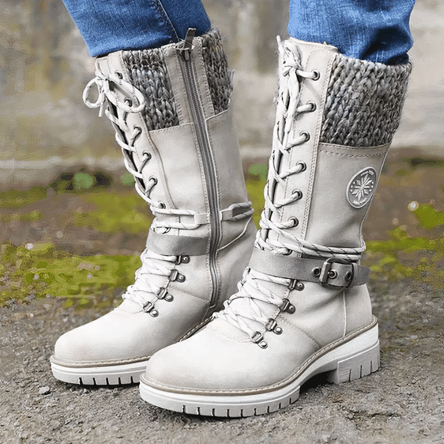 Jaya - Winterklaar veterlaarzen met antislip zool