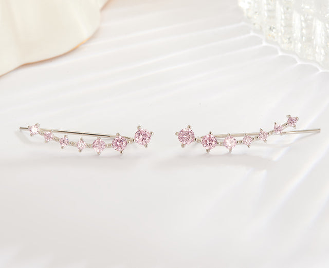 Oorclips met diamantvormige kristallen voor dames