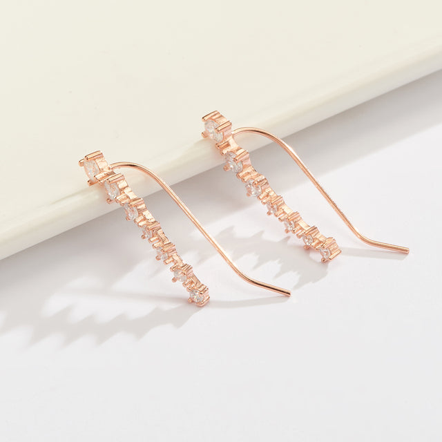 Oorclips met diamantvormige kristallen voor dames
