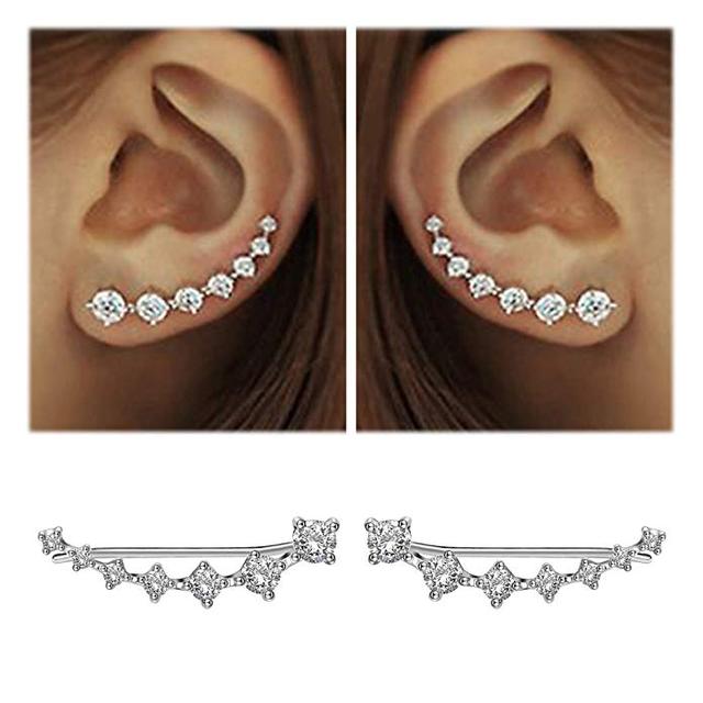 Oorclips met diamantvormige kristallen voor dames