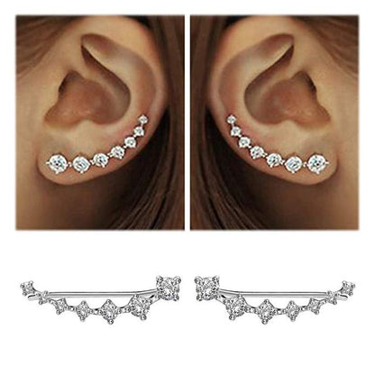 Oorclips met diamantvormige kristallen voor dames