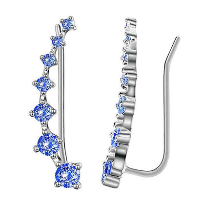 Oorclips met diamantvormige kristallen voor dames