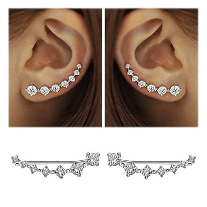 Oorclips met diamantvormige kristallen voor dames