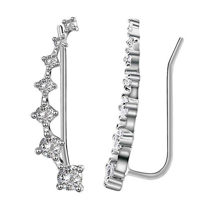 Oorclips met diamantvormige kristallen voor dames