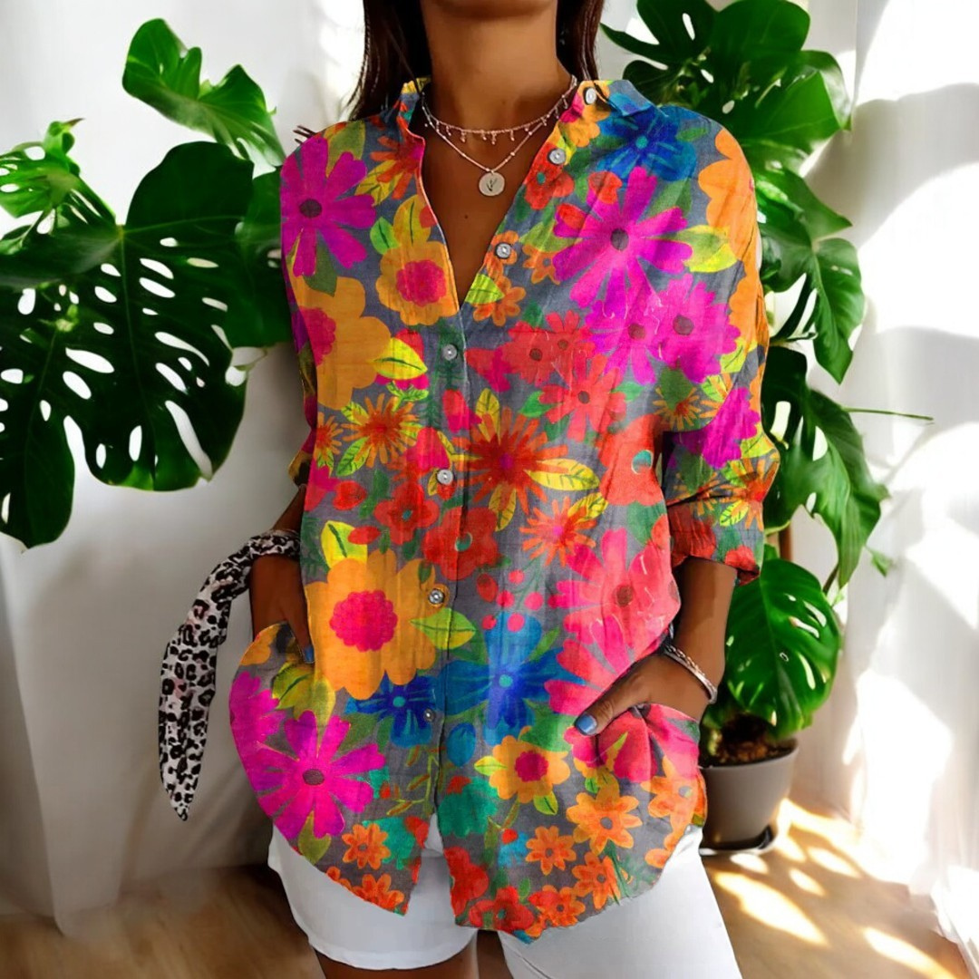 Liera - Dames blouse met doorknoopsluiting