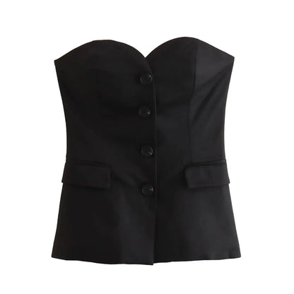Sonja - Strapless dames set met top en rechte broek