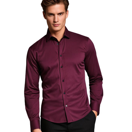 Pascal - Heren slim-fit overhemd met lange mouwen