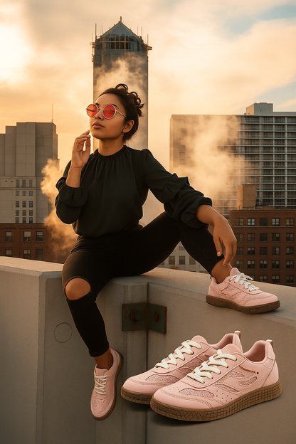 Solea Vintage - Dames retro sneaker met sportieve zool