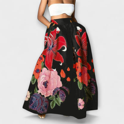 Brisa - Hoge taille maxi rok met volumineuze A-lijn