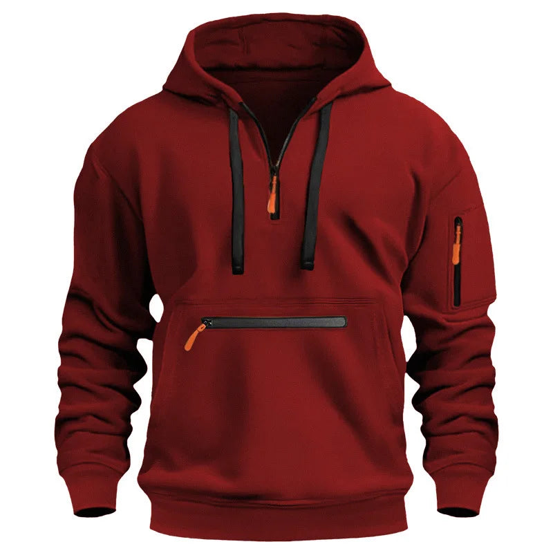 Aeneas - Comfortabele half-zip hoodie voor heren