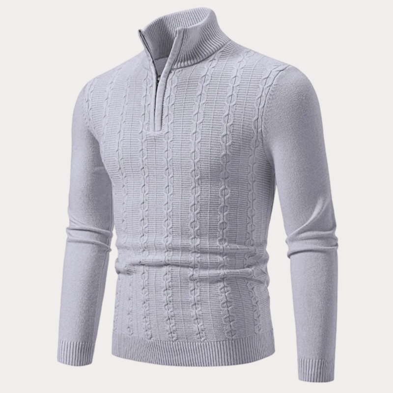 Nido - Slim-fit trui met halve rits voor heren