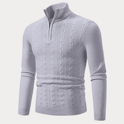 Nido - Slim-fit trui met halve rits voor heren