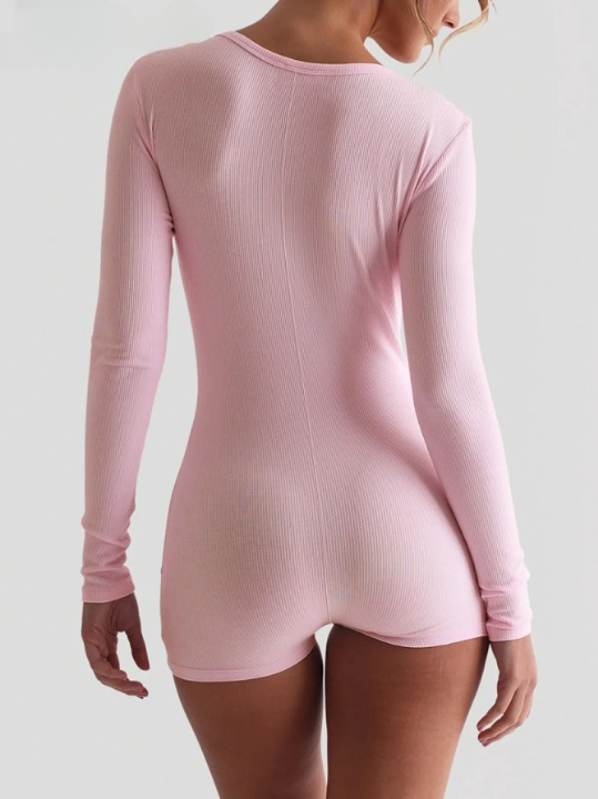 Janice – Sexy rib jumpsuit met knopen voor dames