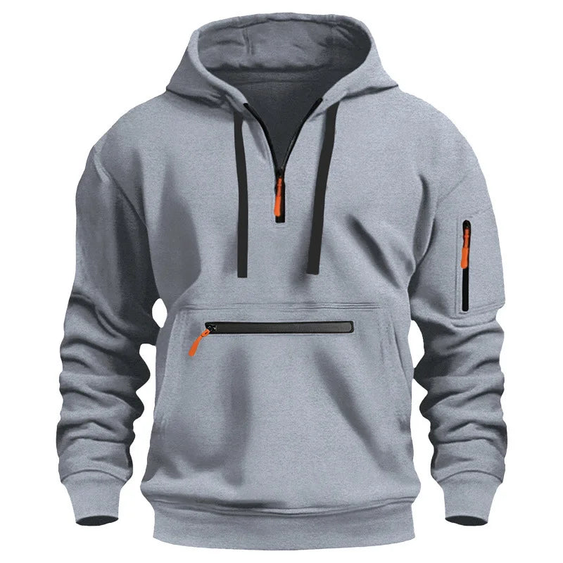 Aeneas - Comfortabele half-zip hoodie voor heren