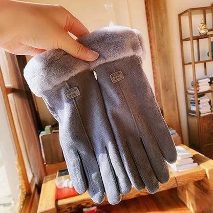 Pluche gevoerde winterhandschoenen
