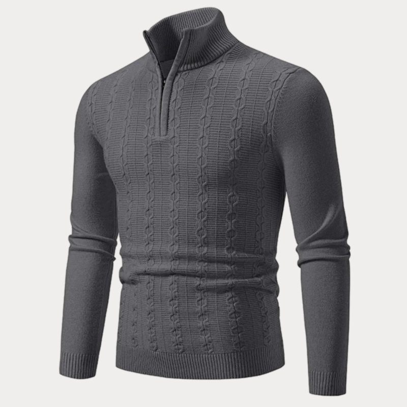 Nido - Slim-fit trui met halve rits voor heren