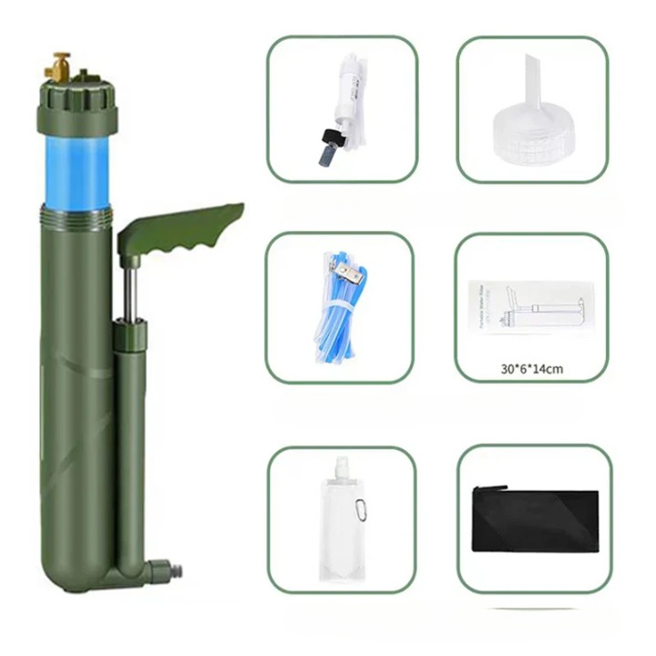 Draagbare handpomp RO waterfilter & purifier – omgekeerde osmose overlevingskit
