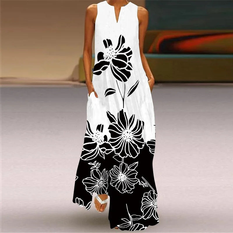 Amandine - Mouwloze maxi zomerjurk voor dames