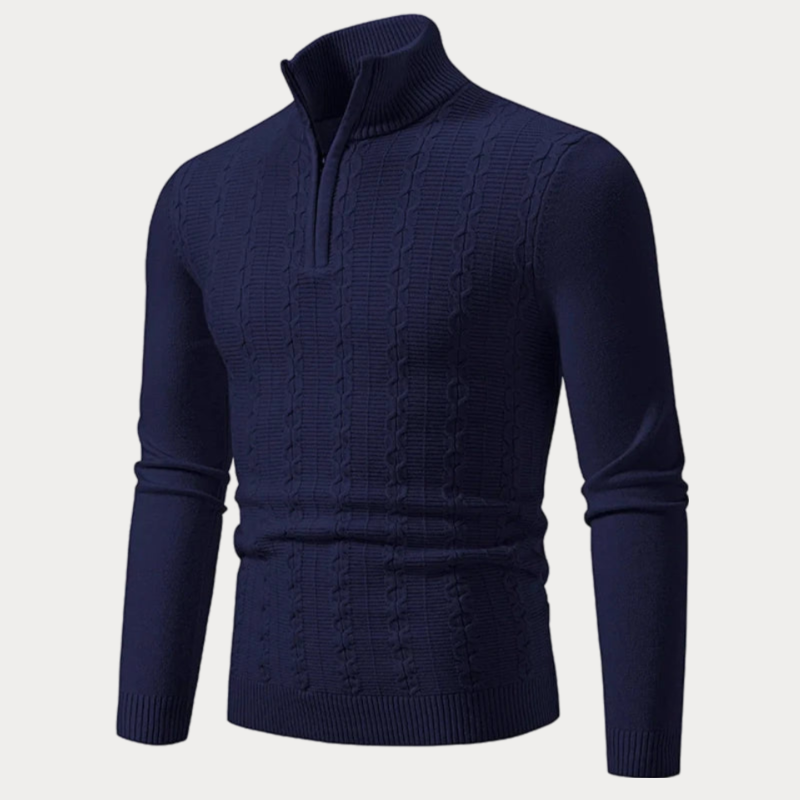 Nido - Slim-fit trui met halve rits voor heren