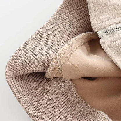 Jumila - Dames khaki cropped bomber varsity-jasje