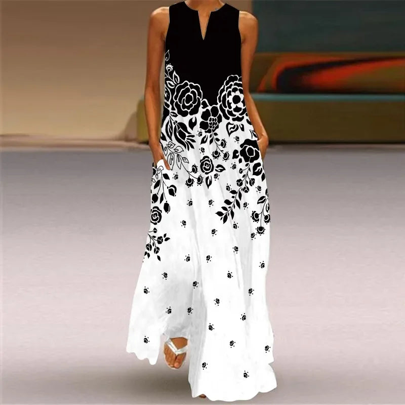 Amandine - Mouwloze maxi zomerjurk voor dames