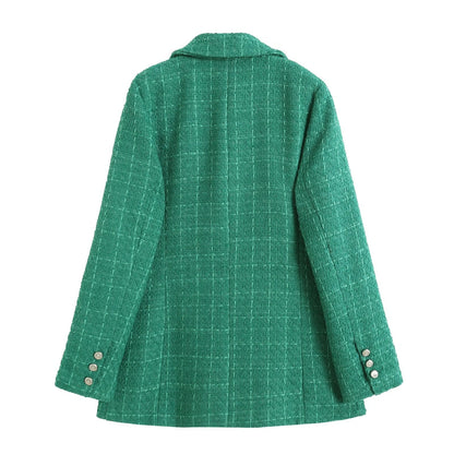 Thaïna - Double-breasted blazer met contrasterende details voor dames