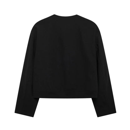 Queenzie - Zwart trendy cropped bomber vest