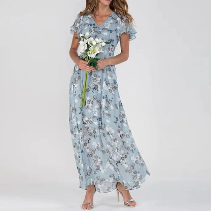 Vesna | Maxi-jurk met bloemenprint en V-hals