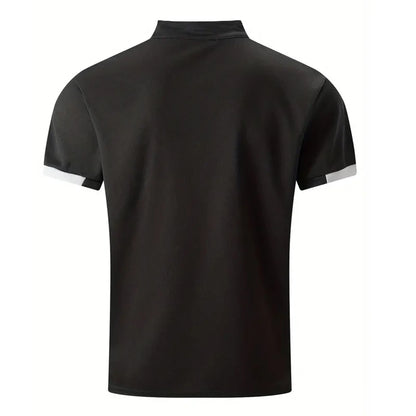 Robin – Moderne herenpolo met opstaande kraag en knoopdetail