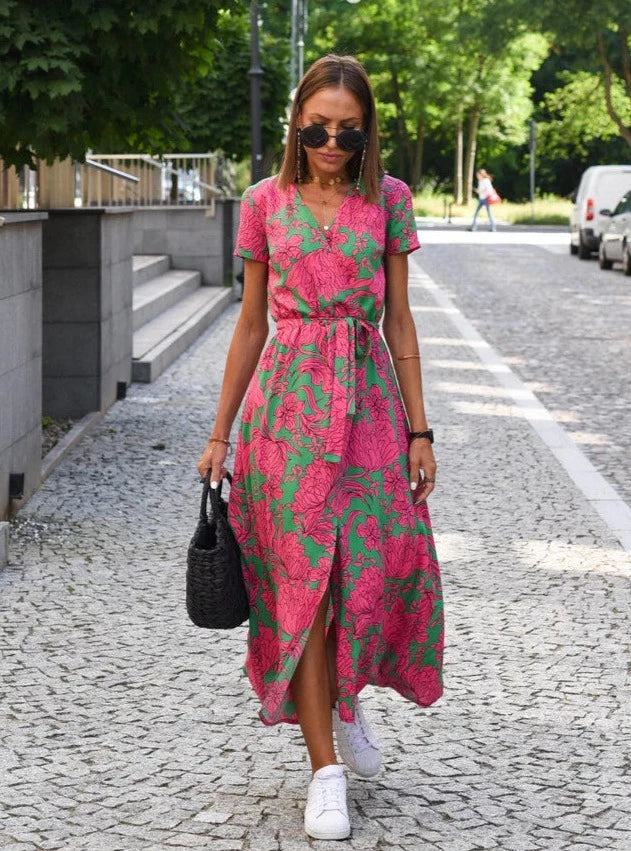 Olivia - Stijlvolle Zomerjurk met Bloemenprint