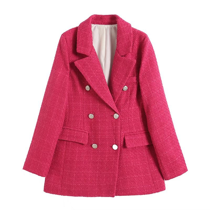 Thaïna - Double-breasted blazer met contrasterende details voor dames