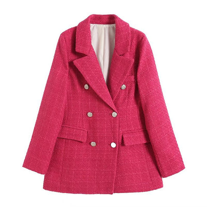 Thaïna - Double-breasted blazer met contrasterende details voor dames