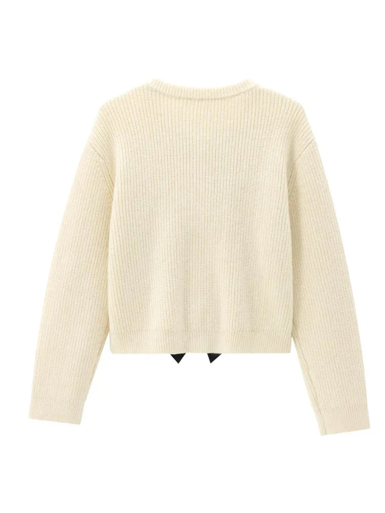 Marisa - Elegante gebreide trui met strikontwerp