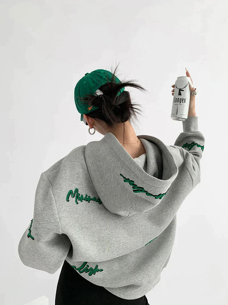 Amryn - Oversized hoodie met letterontwerp en verlaagde schoudernaden