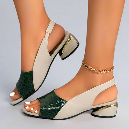Emrys | Open sandalen met croco-accent