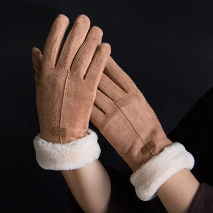 Pluche gevoerde winterhandschoenen
