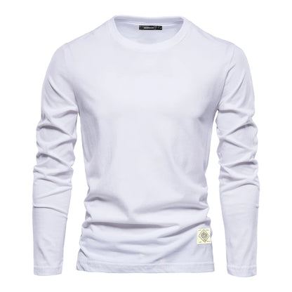 Charles - Basic lange mouwen heren t-shirt met ronde hals